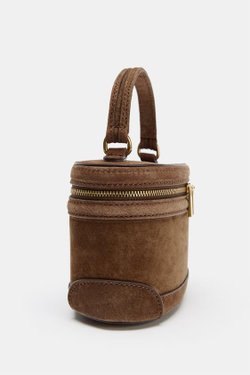 ZARA КОЖАНАЯ СУМКА-КЕЙС, КОРИЧНЕВЫЙ