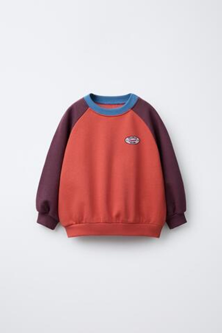 ZARA ТОЛСТОВКА С РУКАВАМИ РЕГЛАН, КРАСНОВАТЫЙ