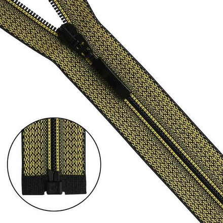 Молния "витая" Т6 70см Arfa-F (ST6BM-483) желто-черный/D504M код 15370