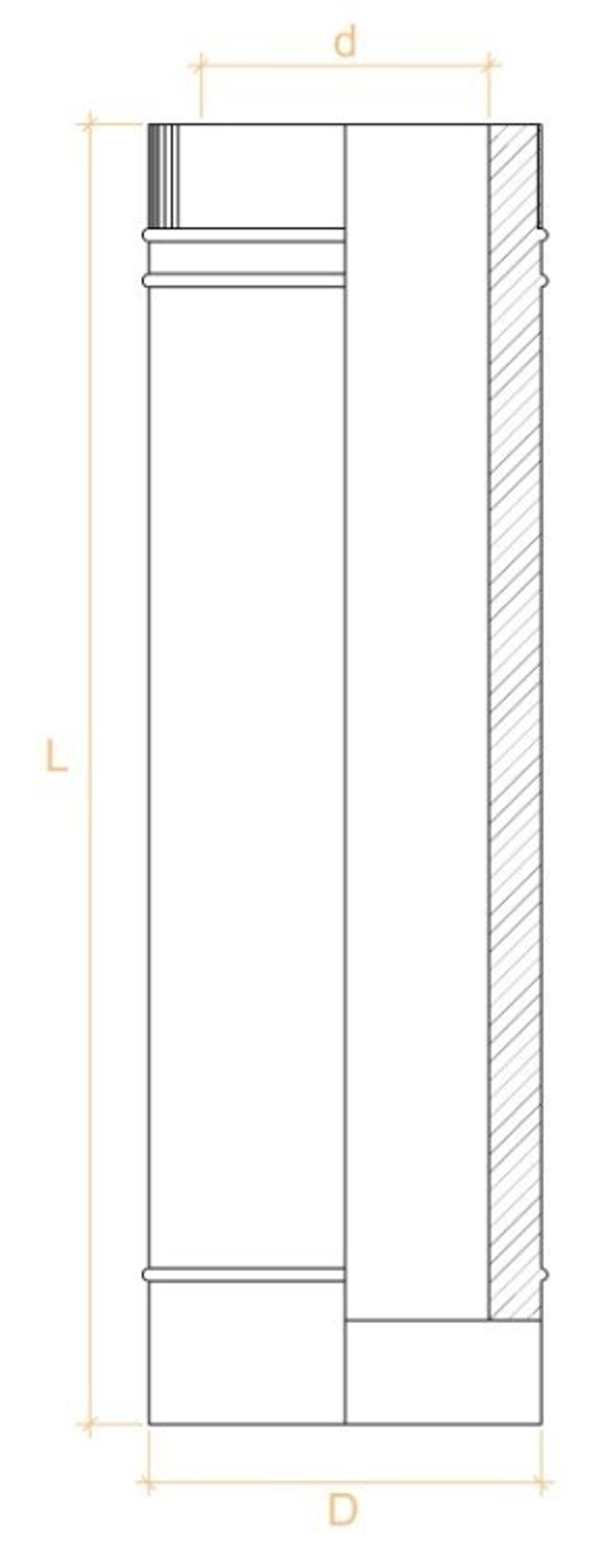 Труба дымовая L=500мм Нерж AISI430 0.5мм