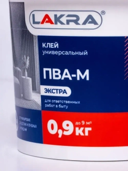 Клей ПВА строительный универсальный Лакра Экстра 0,9 кг