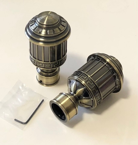 Наконечники для кованых карнизов d25 мм Стаккини, цвет антик