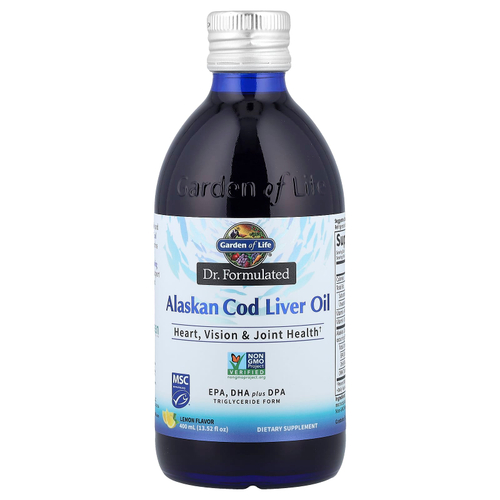 Garden of Life, Компания Dr. Formulated, жир печени аляскинской трески, лимон, 400 мл (13,52 жидк. Унции)