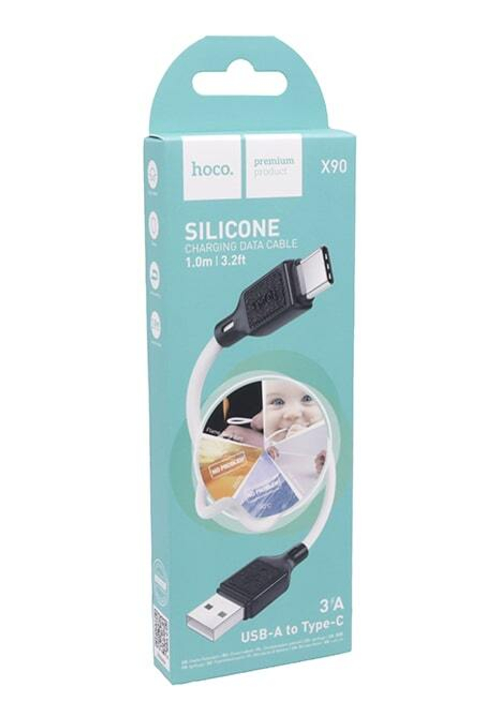 Кабель USB - TypeC HOCO X90 (белый) 1м