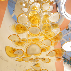 Люстра Cloyd KUSTO C12 / выс. 230 см - хром - янтарное стекло (арт.11331)