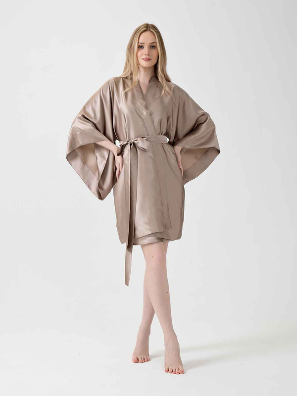 Халат кимоно OnSilk Assami mini Бежевый S