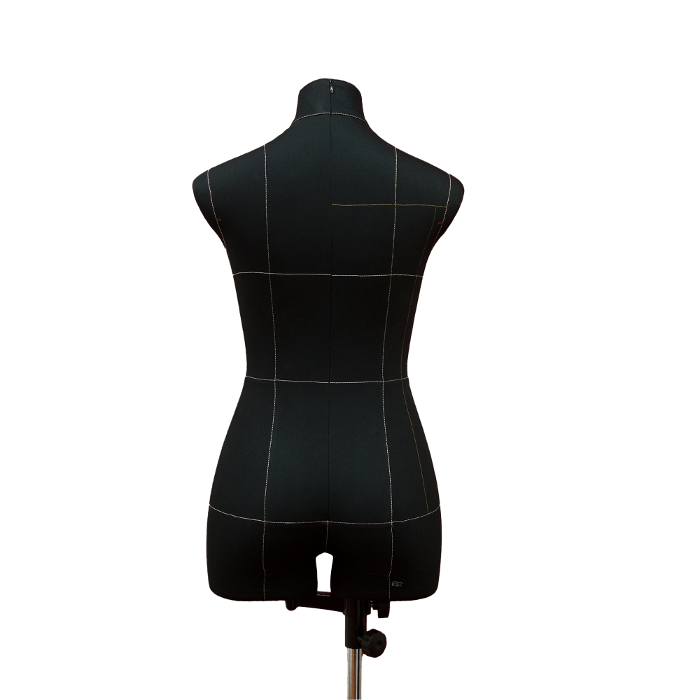 Манекен портновский Моника, тип фигуры Треугольник, торс, вид сзади, размер 44, цвет черный.