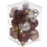 Набор украшений «Волшебное сияние» 4 см (13 предметов), шоколад/шампань