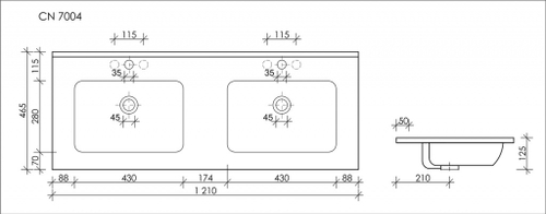 Раковина Ceramica Nova Element 121 см, CN7004
