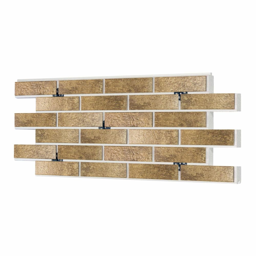 Клинкерная термопанель ППС Керамин Теннесси 3 Светло-коричневый 1020х455 мм