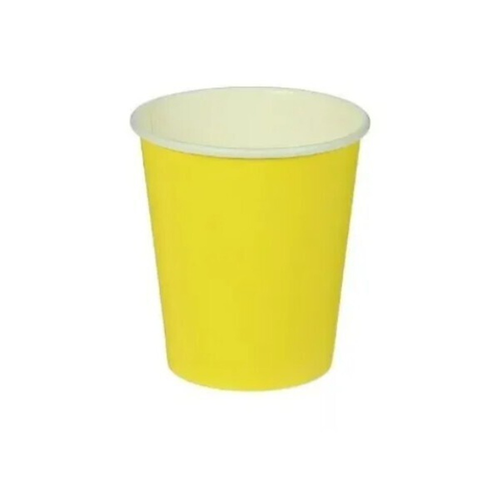 Стакан бумажный 250мл ЖЁЛТЫЙ d=80 (комплект 50 шт)
