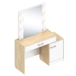 Стол туалетный "Милана" (гаскон пайн/белый лофт), ЛДСП, Велес