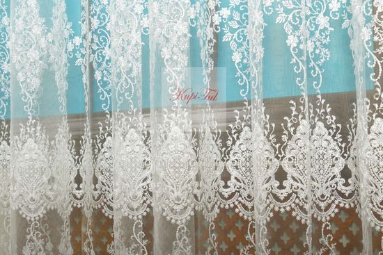 Микросетка с вышивкой Анесси (молочная)