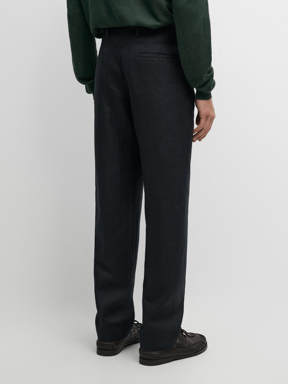 Massimo Dutti Льняные костюмные брюки, темно-синий