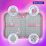 Пенал BRAUBERG 1 отделение полиэстер 21х14 см "Cat patches" (2 штуки в упаковке)