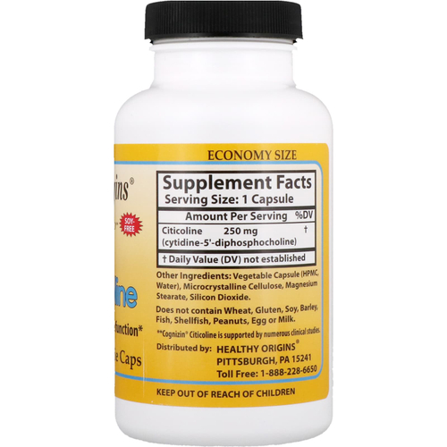 Healthy Origins, Cognizin (цитиколин), 250 мг, 150 вегетарианских капсул