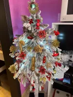 Заснеженная елка на ножке «Тароко» (Литая хвоя) от 1.5 м до 2,1 м