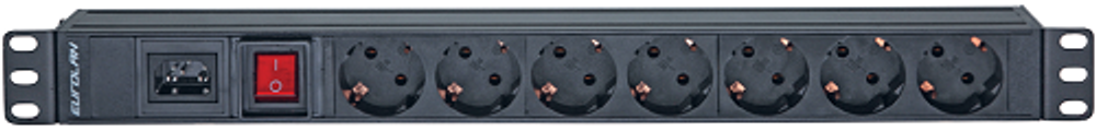 Блок розеток 19", 7 розеток Eurolan 60A-61-02-07BL