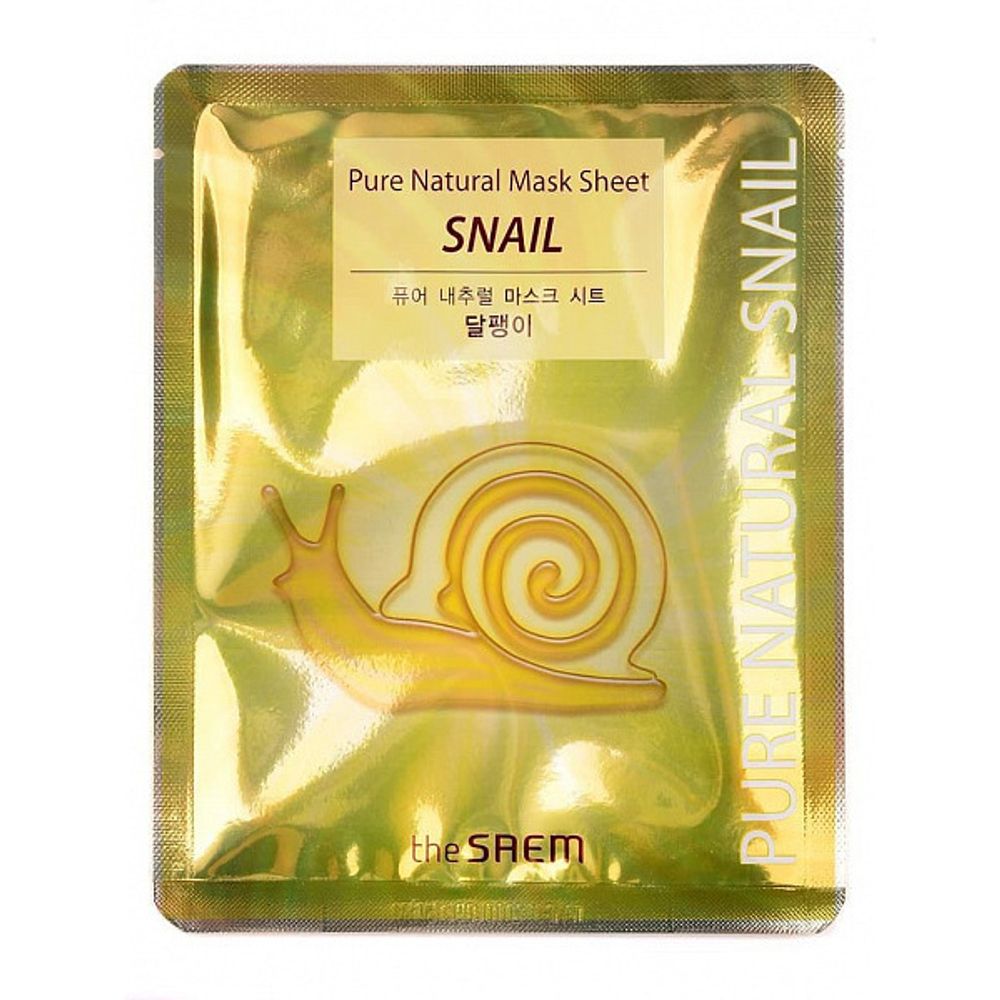 Маска тканевая с муцином улитки The Saem Pure Natural Mask Sheet Snail