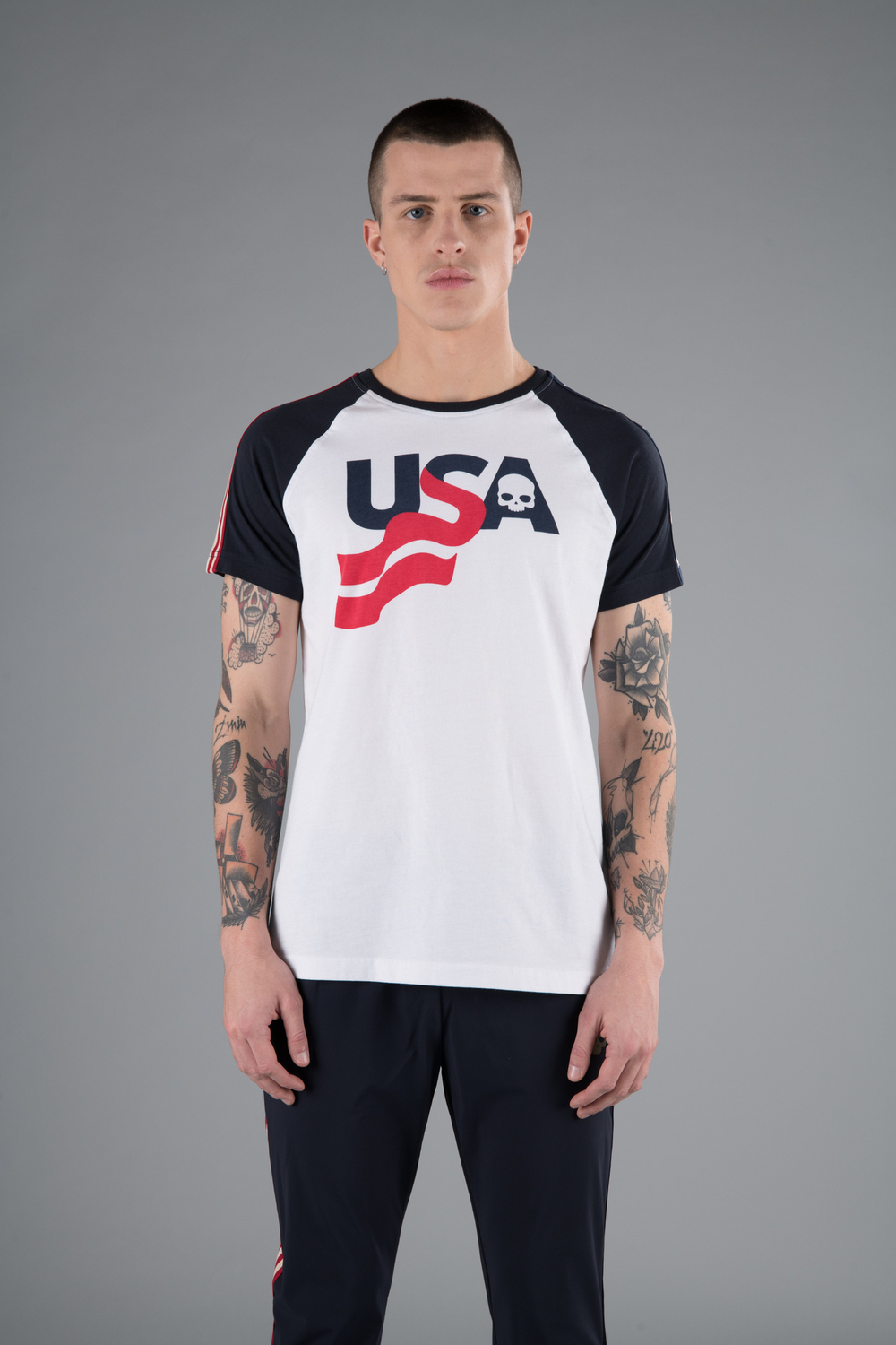 Мужская футболка  HYDROGEN USA COTTON  (T00556-071)