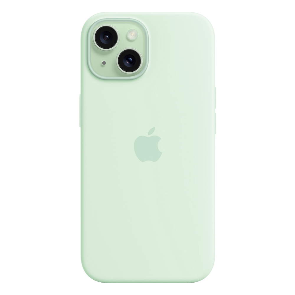 Силиконовый чехол с поддержкой MagSafe Apple Silicone Case для iPhone 15, Soft Mint (Пастельно-мятный)