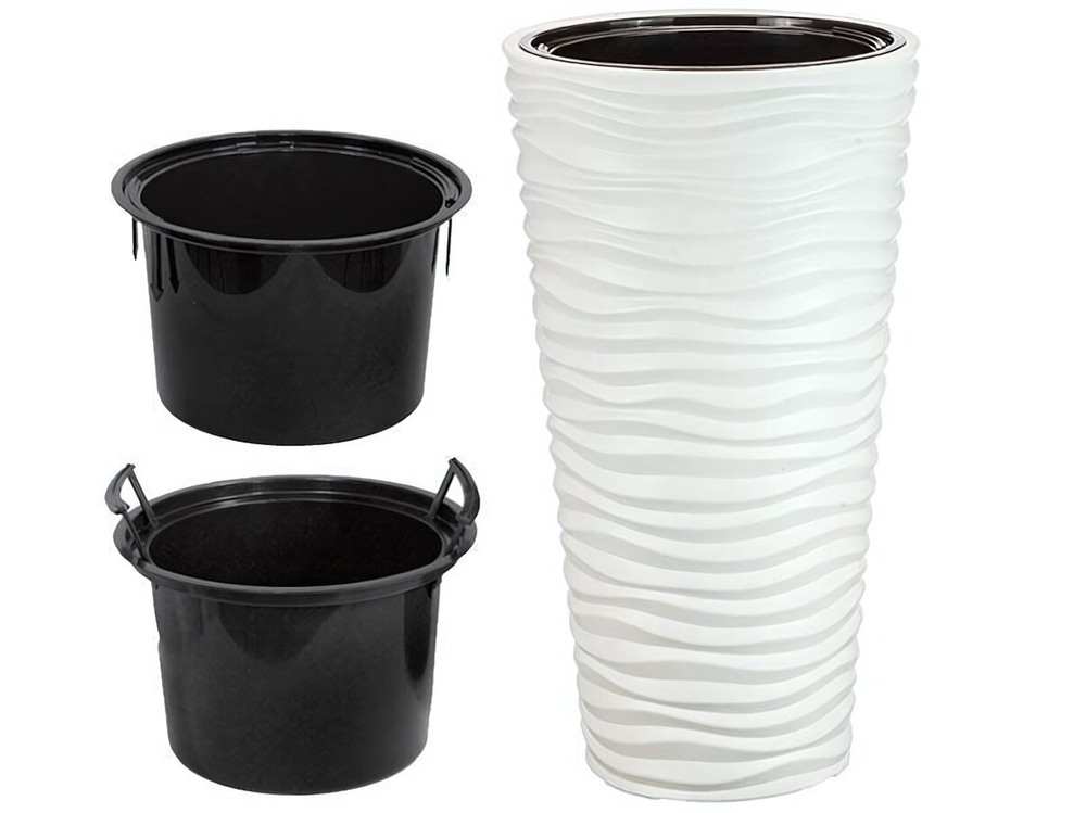 Кашпо Дюна 42л со вставкой (белый)