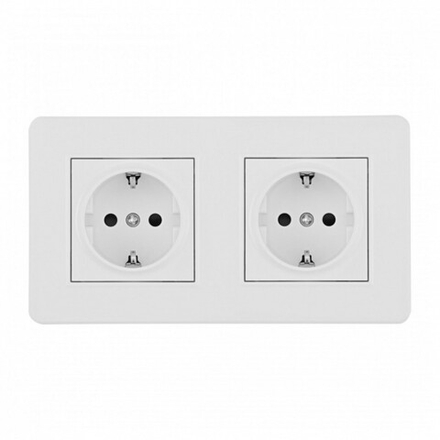 Розетка с заземлением и со шторкой Arte Milano SET16-2 SET16-2-40-1x2 white