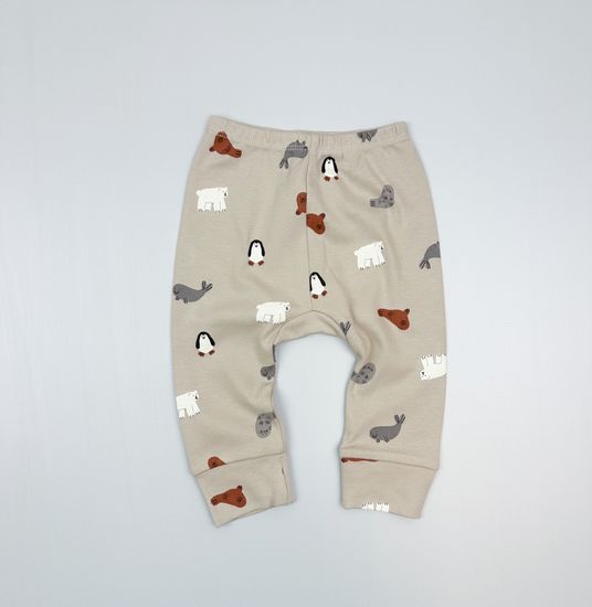 Штанишки хлопковые, Северные зверята на бежевом