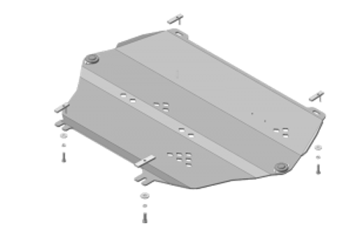 Защита картера Двигателя, КПП. 5 мм, Алюминий. для Volvo XC90 2015-н.в., Volvo XC60 2017-н.в. MOTODOR.32604