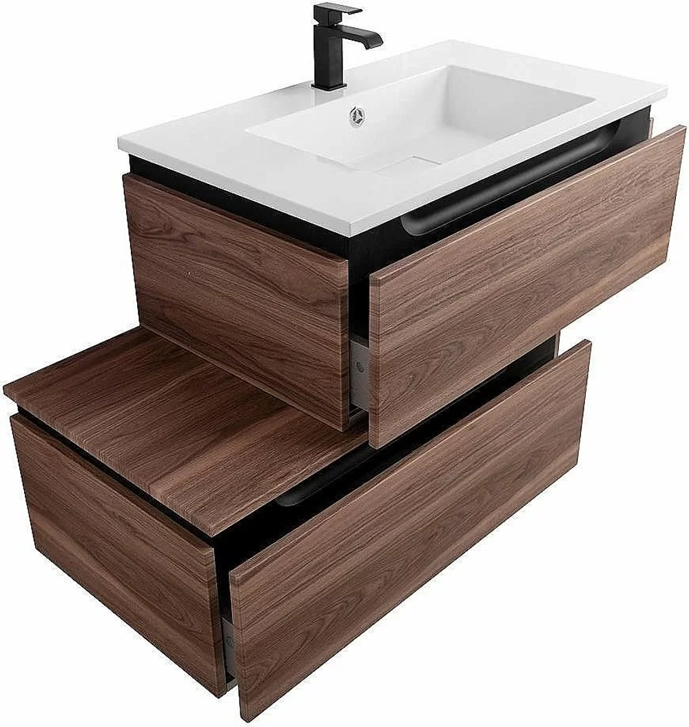 Тумба с раковиной Cezares Slider 80 SLIDER-800-1C-SO-NA орех дымчатый