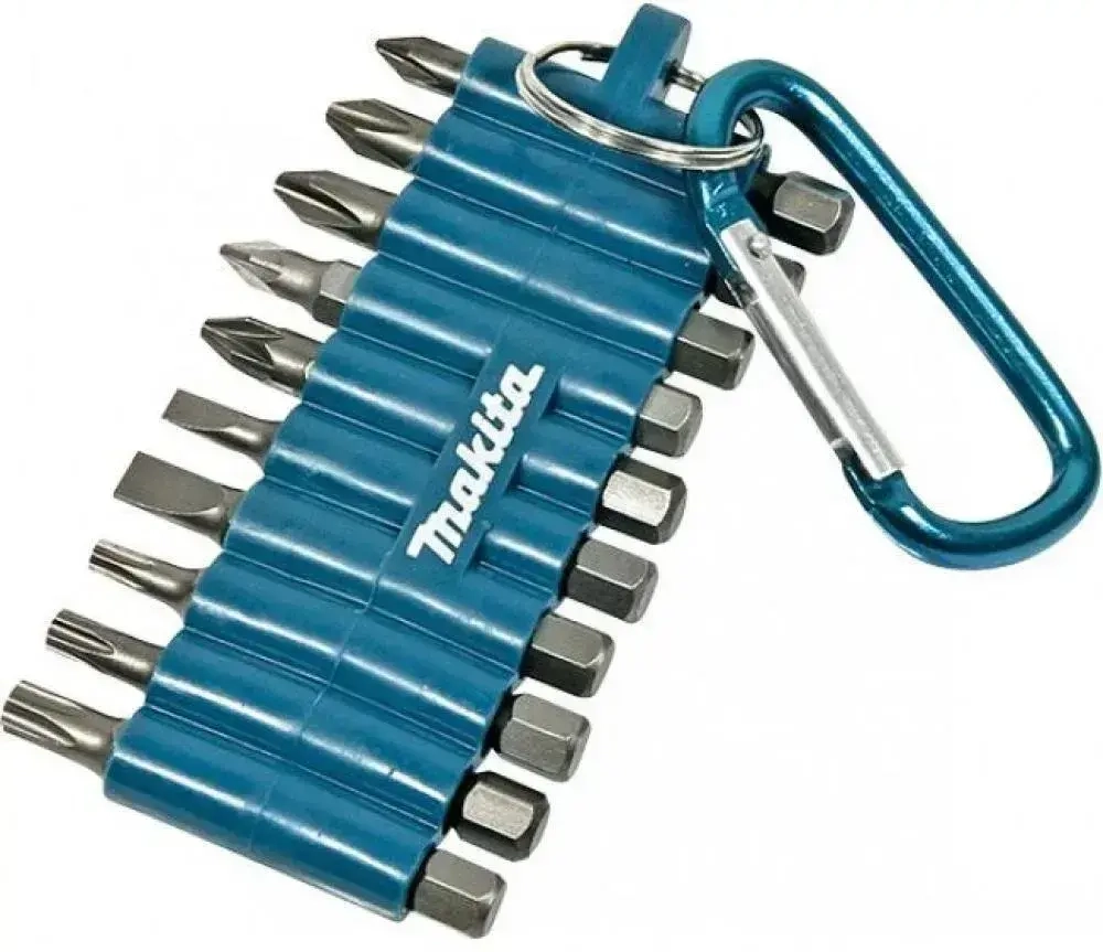 Набор бит 10 шт с карабином Makita D-65028