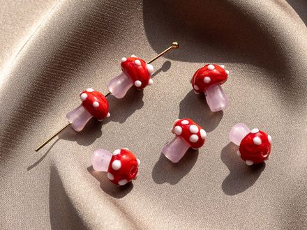 Бусина "Гриб" 12мм, стекло