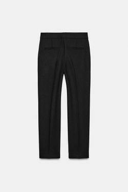 ZARA БРЮКИ ПРЯМОГО КРОЯ СО СТРЕЛКАМИ, ЧЕРНЫЙ