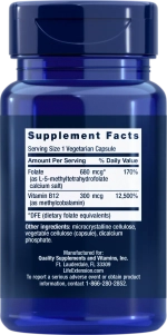 BioActive Folate & Vitamin B12 90 капсул Life Extension