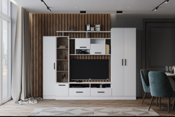 Стенка в гостиную Оскар-5, белый