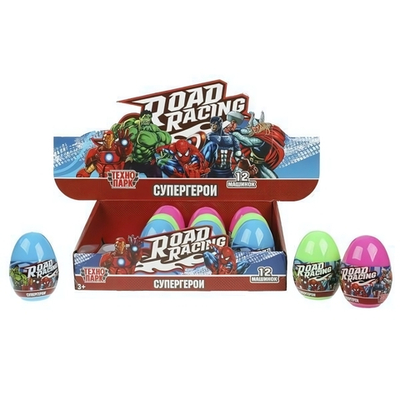 Модель ин. мет. "Road Racing Супергерои" 7см. яйцо, в ассорт. RR-7-069-EGGS12-S-R (Технопарк)