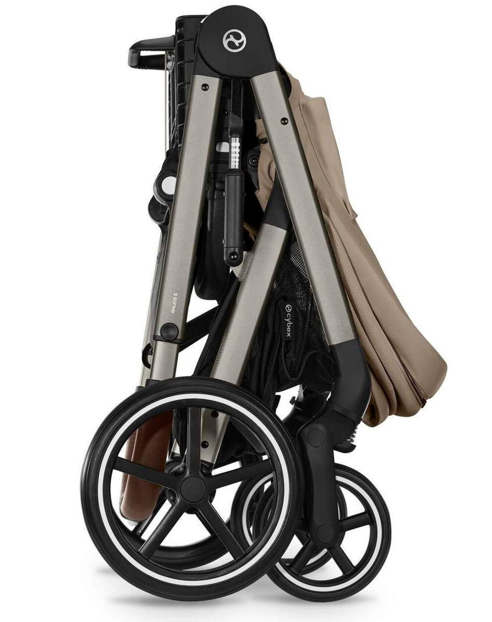 Коляска Cybex Balios S Lux TPE complete Aton S2 Lava Grey 3 в 1 Almond Beige с дождевиками
