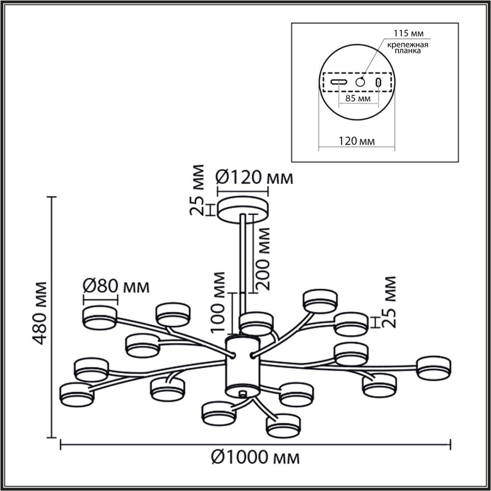 8265/15 COMFI LN26 металл/металл белый/белый Люстра GX53 LED 15*7W 220V TORINA