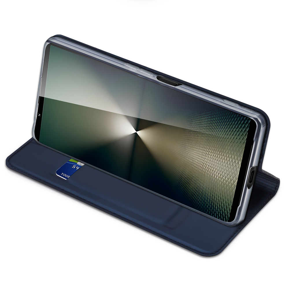 Чехол книжка из PU кожи синего цвета от Dux Ducis для смартфона Sony Xperia 1 VII (1-7), серия Skin Pro Series Case