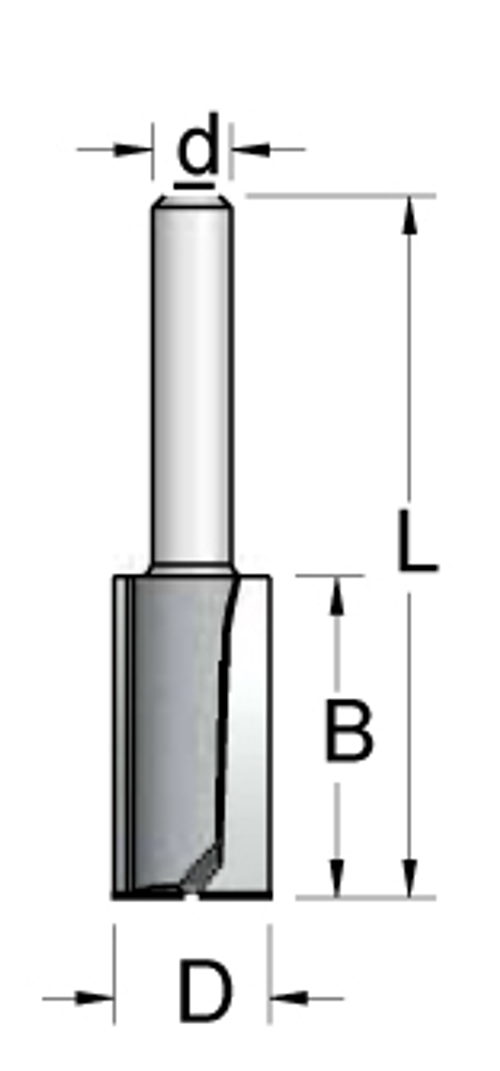 Фреза P231505 пазовая  D15 B19 Z2 хвостовик 8_S