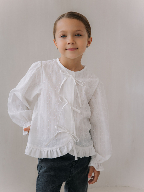 Блузка на завязках, Белый