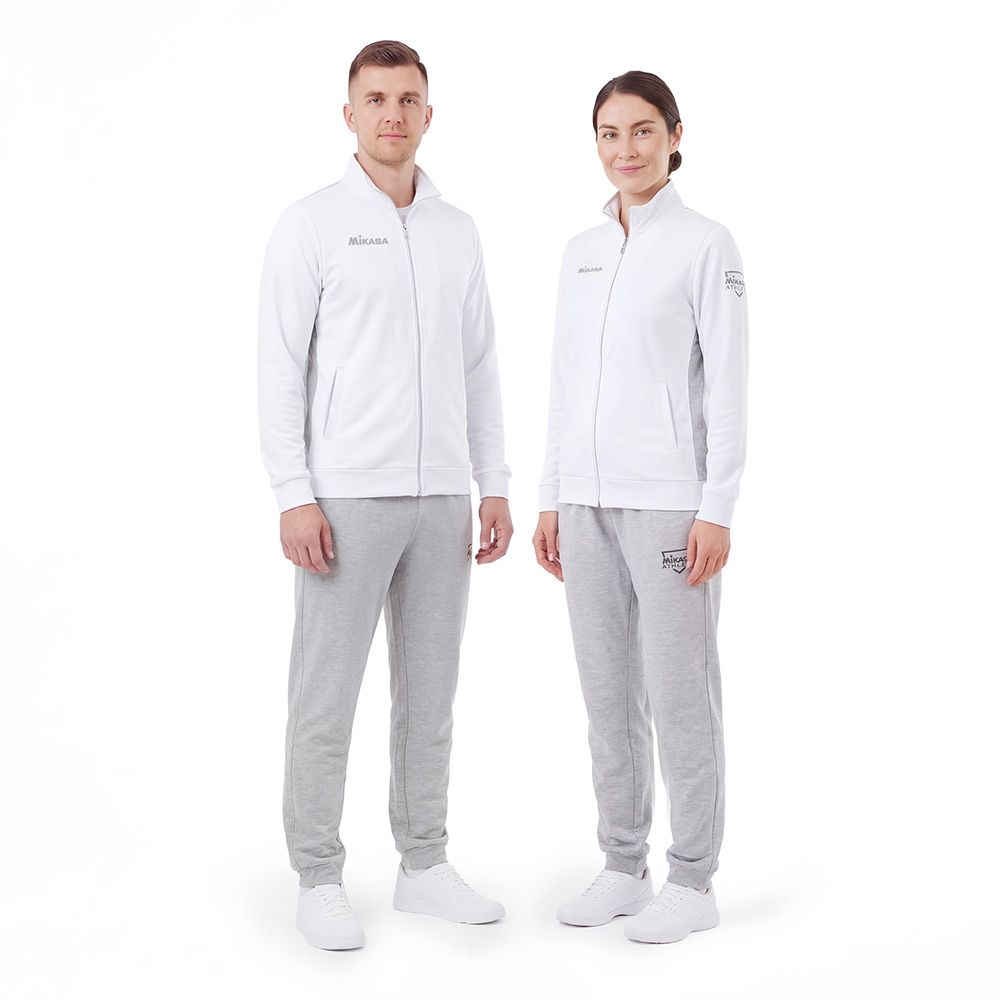 Костюм спортивный MIKASA MT537/530-022-L, р.L, 70% хлопок, 30% полиэстер, бело-серый