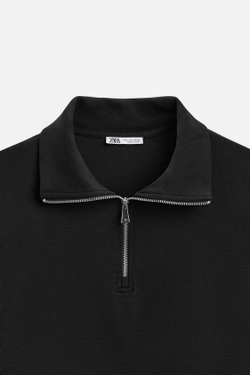 ZARA ТОЛСТОВКА ИЗ ВЫСОКОТЕХНОЛОГИЧНОЙ ТКАНИ С ЗАСТЕЖКОЙ-МОЛНИЕЙ, ЧЕРНЫЙ