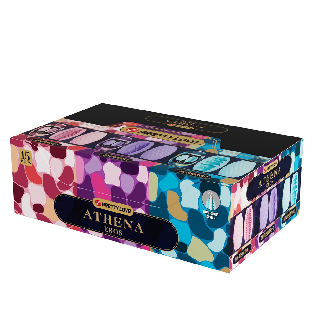 Набор из 15 мастурбаторов Athena (Цвет: разноцветный)