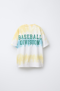 ZARA ФУТБОЛКА С ПРИНТОМ ТАЙ-ДАЙ, РАЗНОЦВЕТНЫЙ