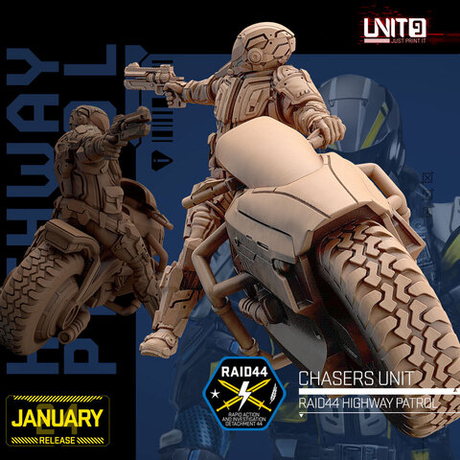 Полицейский Патруль Cyberpunk - Neon Shadows - Police Highway Patrol Миниатюры 32-56-75mm