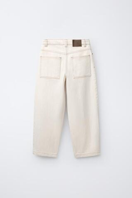 ZARA ДЖИНСЫ BAGGY С РЕЛЬЕФНОЙ СТРУКТУРОЙ, ЭКРЮ