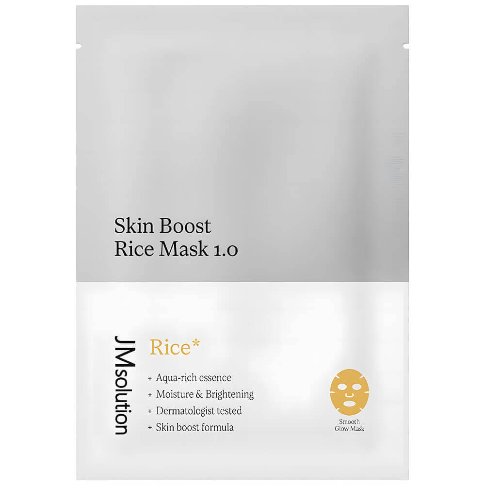 JMsolution Skin Boost Rice Mask 1.0 тканевая бустер-маска с рисовой водой для интенсивного увлажнения и сияния лица