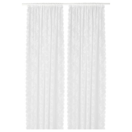 IKEA ALVINE  (ИКЕА АЛВИНЕ)  -  SPETS Шторы, 1 пара, на туннеле/кремовые, 145x300 см