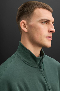 ZARA ТОЛСТОВКА С КОРОТКОЙ ЗАСТЕЖКОЙ-МОЛНИЕЙ, ЗЕЛЕНЫЙ